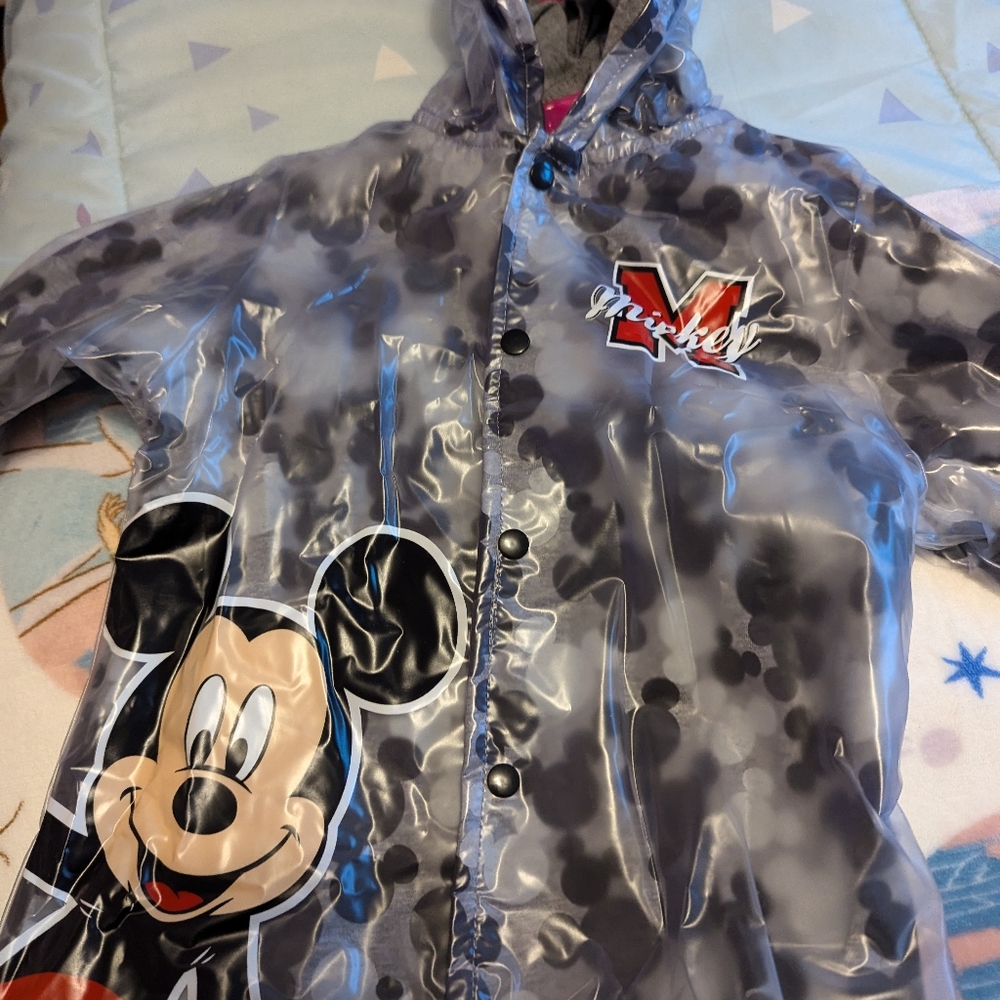 Disney Mickey Mouse Vinyl Rainjacket NWT